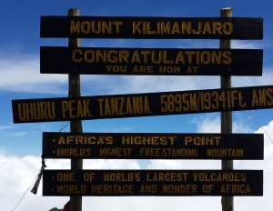 Mt Kili signboard
